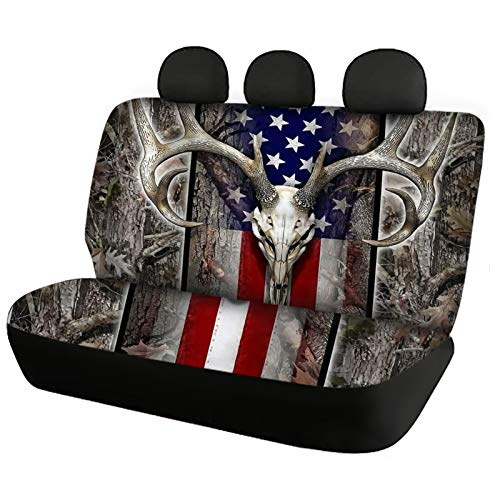 American Flag Deer Design Car Seat Covers Set