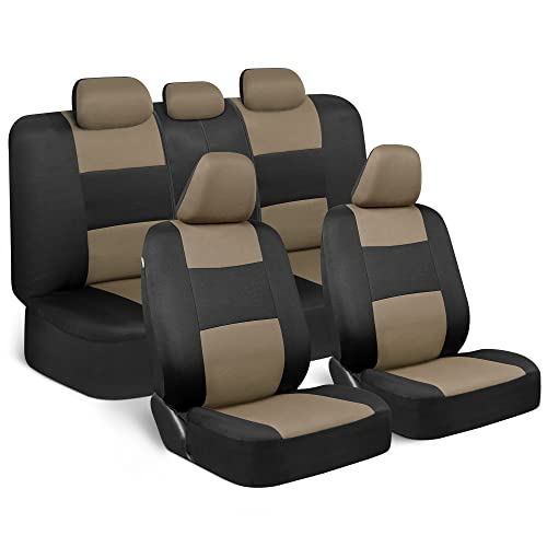 Beige and Black PolyPro Seat Covers - Full Set