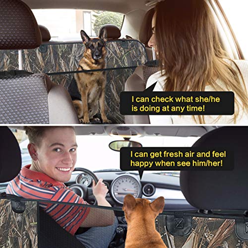 KIMHY Camo Dog Seat Cover with Storage - Waterproof