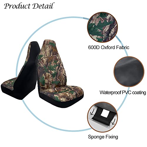 TOYOUN Camo Front Seat Covers - Waterproof Highback