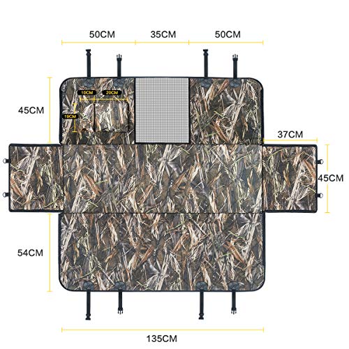KIMHY Camo Dog Seat Cover with Storage - Waterproof