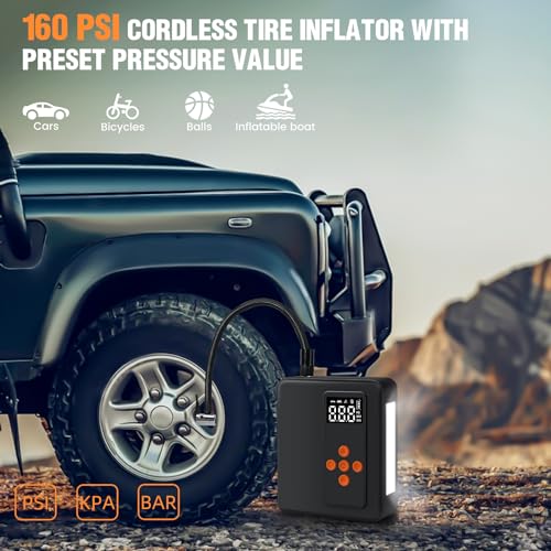 Portable Jump Starter with Air Compressor, 8000A, 32000mAh