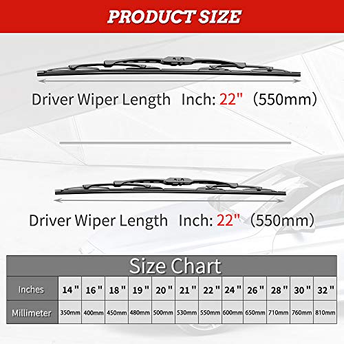 OTUAYAUTO Front Window Wiper Blades for Dodge Ram