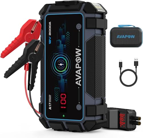 AVAPOW 2000A Peak Car Jump Starter with Wireless Charging
