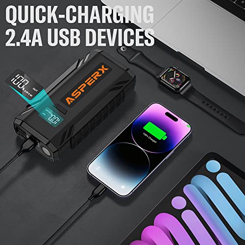 ASPERX 1500A Car Jump Starter, Portable Power Pack