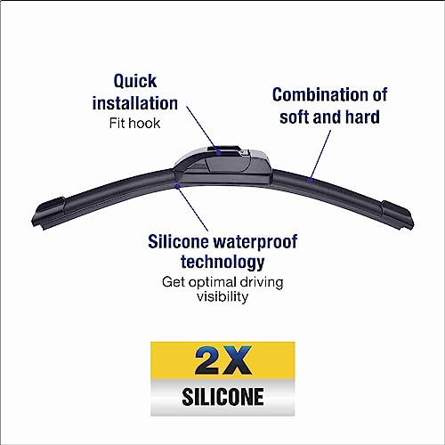 5 PLUS® Silicone Wiper Blades 22" - 2pk Truck Fit