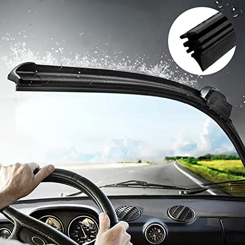 4 Pack Adjustable Windshield Wiper Blade Refills, Silicone Strips