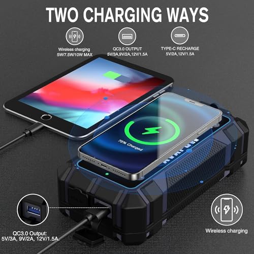AVAPOW 2000A Peak Car Jump Starter with Wireless Charging