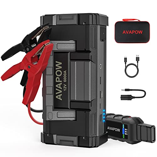 AVAPOW 6000A Car Battery Jump Starter with Dual USB