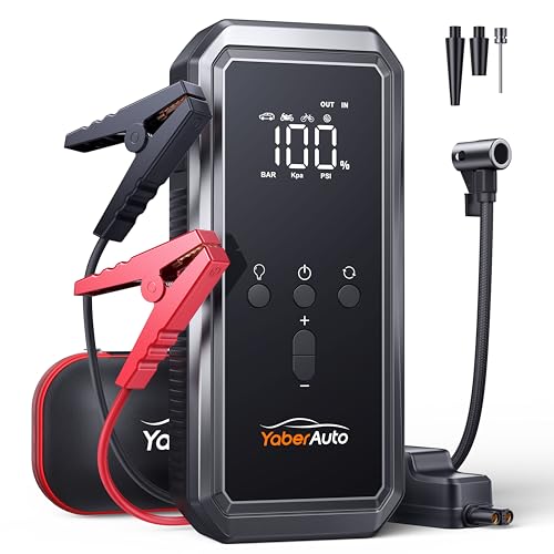 YaberAuto Portable Car Jump Starter with Air Compressor