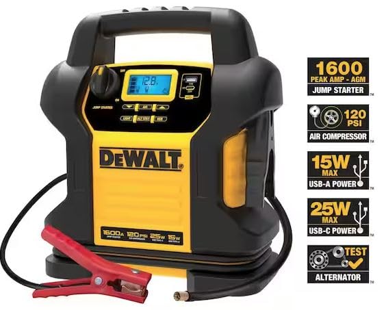 DEWALT Portable Power Station Jump Starter - 1600 Peak Amps