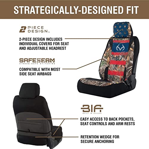 Realtree Camo Waterproof Low Back Seat Cover for Trucks