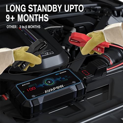 AVAPOW 2000A Peak Car Jump Starter with Wireless Charging