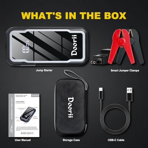 3000A Lithium Car Jump Starter for Trucks, Portable Booster