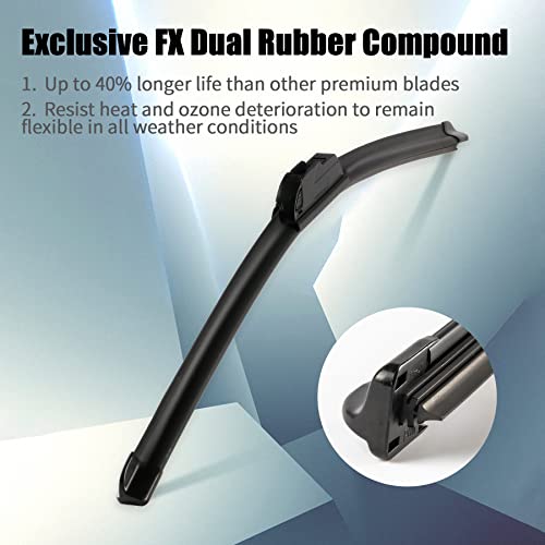 Front Windshield Wiper Blades Pair - 22"+22