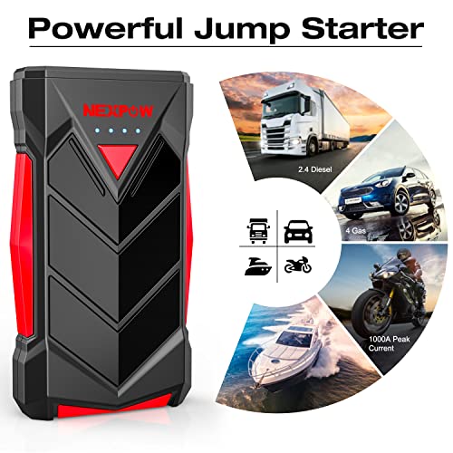 NEXPOW Portable Jump Starter for 12V Car Batteries