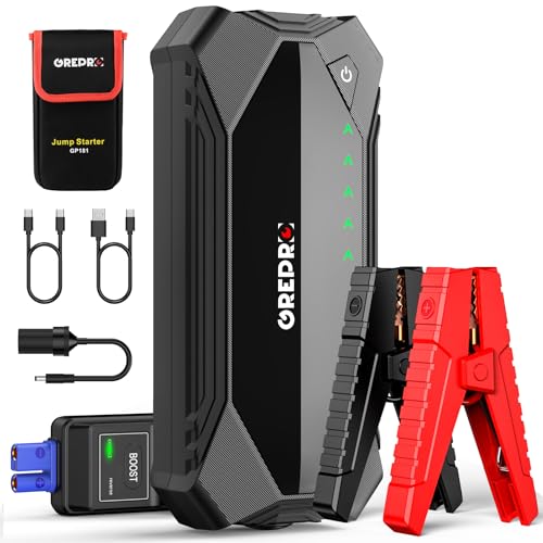 GREPRO Car Jump Starter - 3000A for 10L Gas & 8.0L Diesel Engines