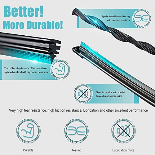 Front Windshield Wiper Blades Pair - 22"+22