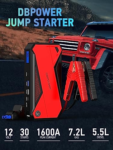 DBPOWER Portable Car Jump Starter 18000mAh - Black/Red
