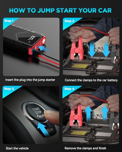 SHINEGIANT 2000A Car Jump Starter for Up to 9.0L Gas Diesel