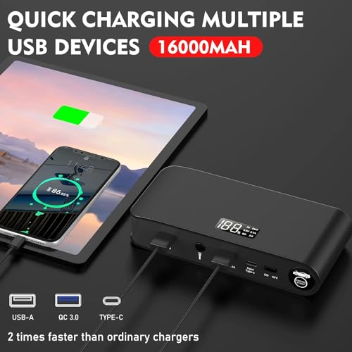 Portable 1600A Battery Jump Starter with Jumper Cables