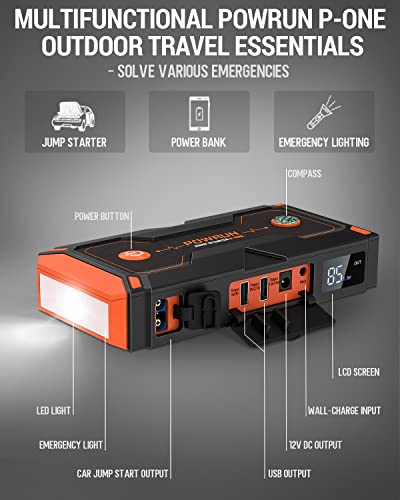 Powrun P-ONE 2000A Portable Jump Starter for Trucks