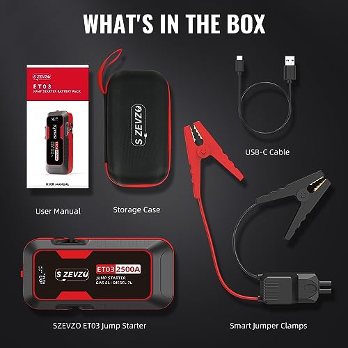 S ZEVZO ET03 2500A Jump Starter for Trucks