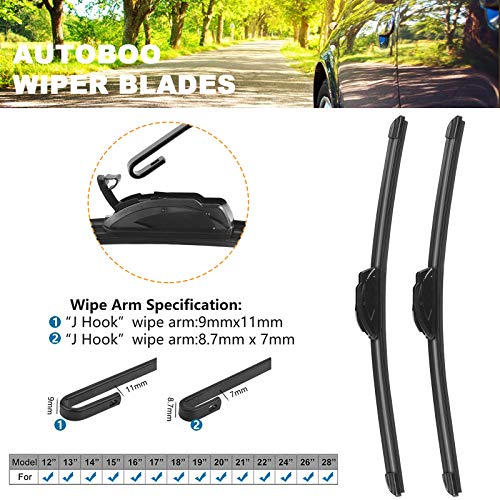 AUTOBOO Premium All-Seasons Truck Windshield Wiper Blades (Pair)
