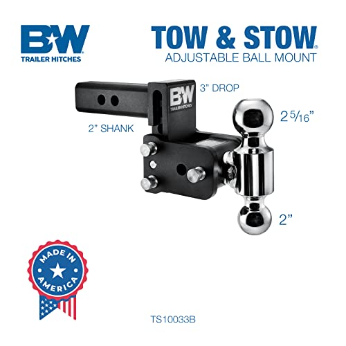 B&W Tow & Stow Adjustable Trailer Hitch 10,000 GTW