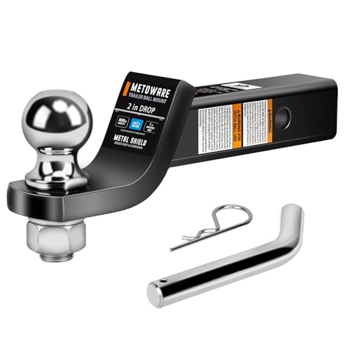 METOWARE 2" Ball Mount with Hitch Pin, 6000lbs Capacity