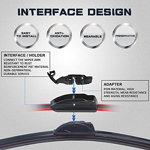 AUTOBOO Premium All-Seasons Truck Windshield Wiper Blades (Pair)