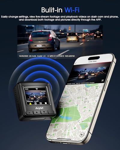 Wi-Fi Dash Cam with GPS, Night Vision, Loop Recording