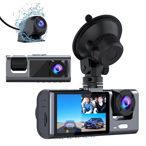 Galphi 3 Channel Front and Rear Car Dashcam