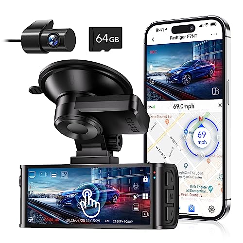 REDTIGER 4K Dual Dash Cam, Touch Screen 3.18