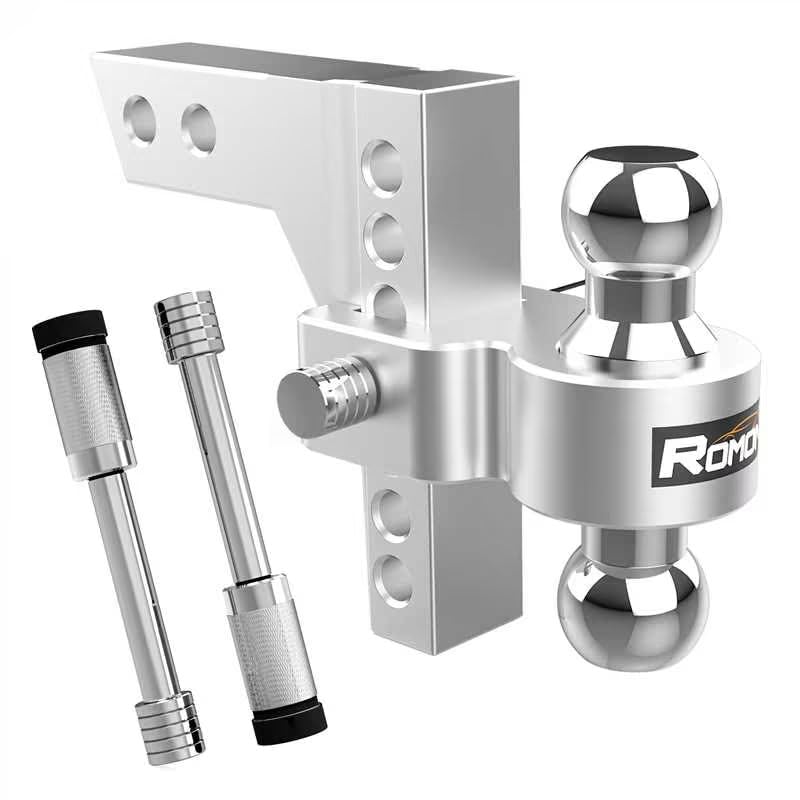 Adjustable Trailer Mount with Two Balls, Aluminum Hitch