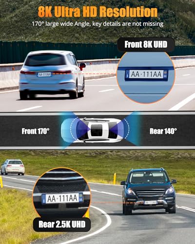 Truck Dash Camera 8K Full UHD Front/Rear Inside