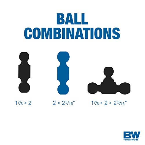 B&W Adjustable Trailer Hitch Ball Mount with Dual Ball
