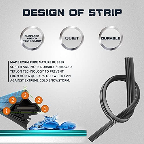 AUTOBOO Premium All-Seasons Truck Windshield Wiper Blades (Pair)