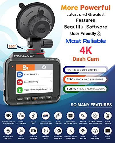 ROVE R2-4K PRO Dash Cam with GPS & WiFi