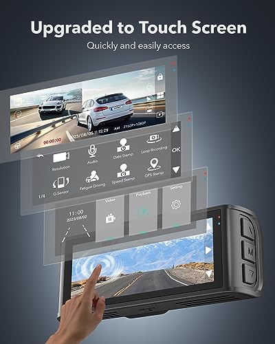 REDTIGER 4K Dual Dash Cam, Touch Screen 3.18