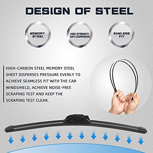 AUTOBOO Premium All-Seasons Truck Windshield Wiper Blades (Pair)