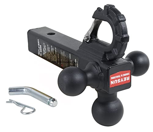 REYSUN Trailer Hitch Tri Ball Mount and Tow Hook