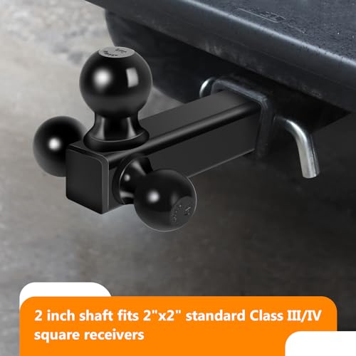 MaxxHaul Triple Ball Mount for Truck Hitch - Black