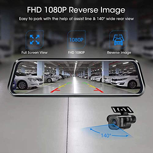 10" Mirror Dash Cam Night Vision 1080P FHD
