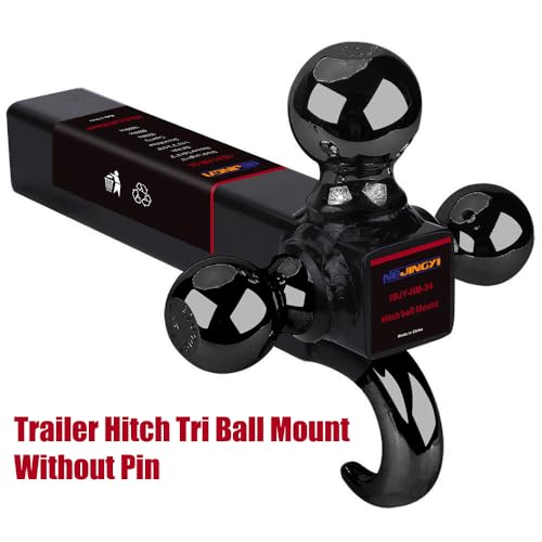 NBJINGYI Trailer Hitch Tri Ball Mount with Hook