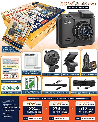 ROVE R2-4K PRO Dash Cam with GPS & WiFi