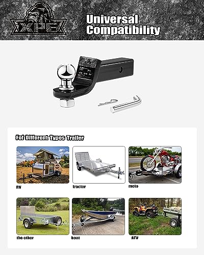 Trailer Hitch Mount with 2-Inch Ball & Pin