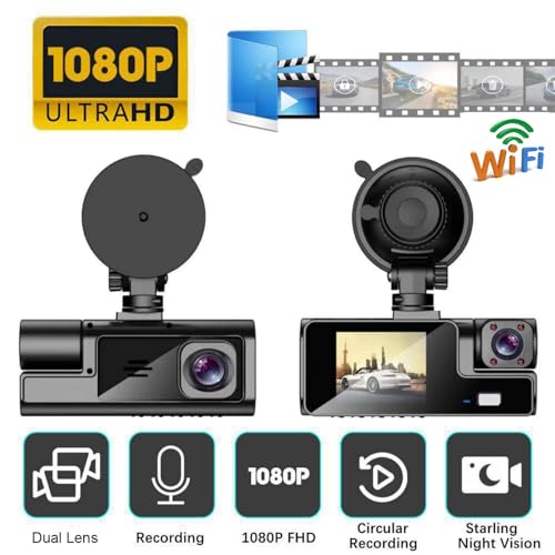 Upgrade Dual Lens Dash Cam with Night Vision/WiFi