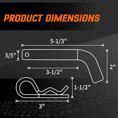 METOWARE 2" Ball Mount with Hitch Pin, 6000lbs Capacity