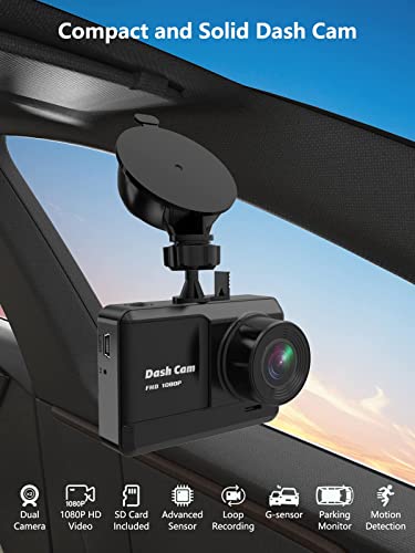 Dual Dash Cam Full HD 1080P with 32GB SD
